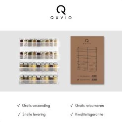 QUVIO Groot Kruidenrek - Staal - Wit - Ophangbaar - Voor 32 Kruidenpotjes - 4 Laags -Huishoud Verkoop 1200x1200 1538