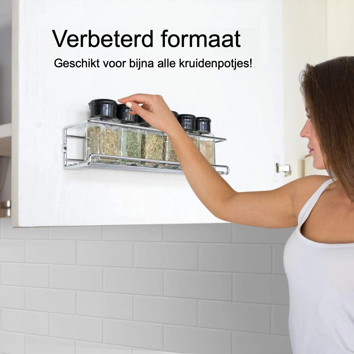 Kruidenrek Ophangbaar Kruidenpotjes Wandrek Organizer Keuken Accessoires - Geschikt Voor Bijna Alle Kruidenpotjes 5 Kruidenrek Ophangbaar Kruidenpotjes Wandrek Organizer Keuken Accessoires - Geschikt Voor Bijna Alle Kruidenpotjes - Afbeelding 5