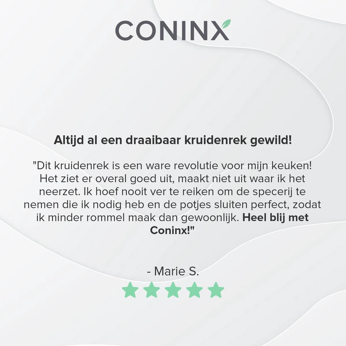 Coninx Kruidenrek Staand - Draaiend Kruidenrek Met Glazen Potjes - Kruidencarrousel Draaibaar - 8 Kruidenpotjes - Wit / RVS 7 Coninx Kruidenrek Staand - Draaiend Kruidenrek Met Glazen Potjes - Kruidencarrousel Draaibaar - 8 Kruidenpotjes - Wit / RVS - Afbeelding 7