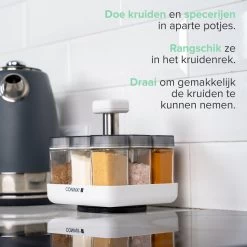 Coninx Kruidenrek Staand - Draaiend Kruidenrek Met Glazen Potjes - Kruidencarrousel Draaibaar - 8 Kruidenpotjes - Wit / RVS 19 Coninx Kruidenrek Staand - Draaiend Kruidenrek Met Glazen Potjes - Kruidencarrousel Draaibaar - 8 Kruidenpotjes - Wit / RVS -Huishoud Verkoop 1200x1200 1548