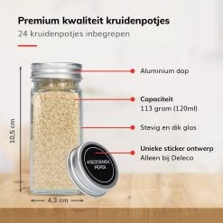 Deleca Kruidenrek Organizer Met 24 Kruidenpotjes - Vierkant - Strooideksel & Labels - Ophangbaar Of Staand - Industrieel / Zwart -Huishoud Verkoop 1200x1200 1567