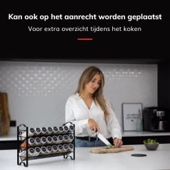 Deleca Kruidenrek Organizer Met 24 Kruidenpotjes - Vierkant - Strooideksel & Labels - Ophangbaar Of Staand - Industrieel / Zwart -Huishoud Verkoop 1200x1200 1569