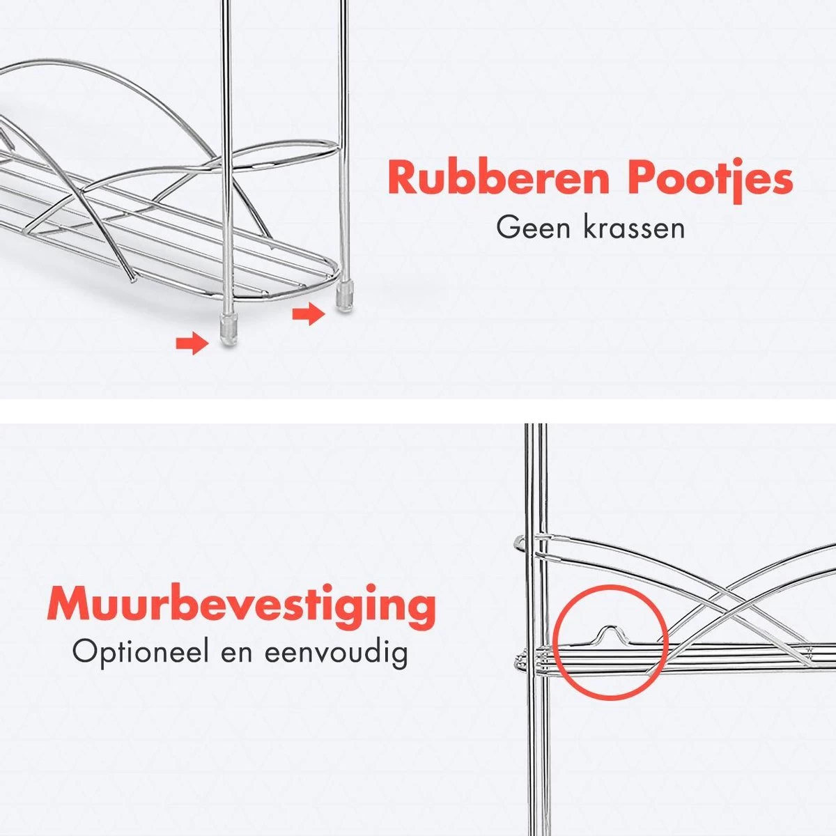 KitchenBrothers Kruidenrek - Staand - Voor 21 Potjes - 3 Laags - Chroom 3 KitchenBrothers Kruidenrek - Staand - Voor 21 Potjes - 3 Laags - Chroom - Afbeelding 3