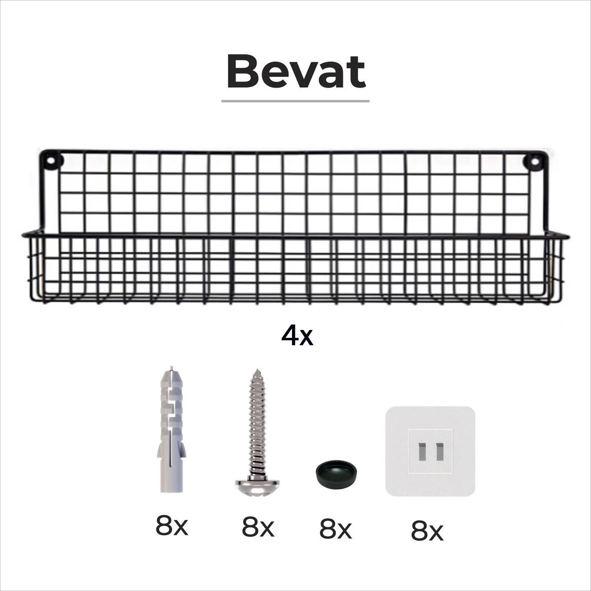 Friendly Kitchen Ophangbaar Kruidenrek - 4 Kruidenrekjes Voor Totaal 32 Kruidenpotjes - Spice Rack - Staal - Zwart 4 Friendly Kitchen Ophangbaar Kruidenrek - 4 Kruidenrekjes Voor Totaal 32 Kruidenpotjes - Spice Rack - Staal - Zwart - Afbeelding 4