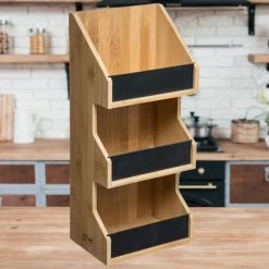 Merkloos Decopatent® 3 Laags Keuken Opbergrek - Staand Rek 3 Etages - Keukenrek - Bamboe Hout - Etagere Rek - Kruidenrek - Keuken Organizer -Huishoud Verkoop 1200x1200 1594