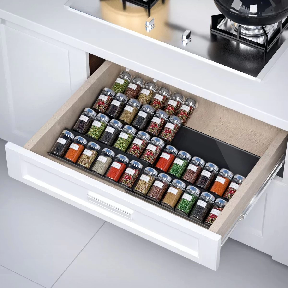 Goedewaere Kruidenrek Lade - 6 Stuks - Keuken Organizers - Keukenlade Organiser - Kruiden Organizer - Uitschuifbaar - Kunststof 2 Goedewaere Kruidenrek Lade - 6 Stuks - Keuken Organizers - Keukenlade Organiser - Kruiden Organizer - Uitschuifbaar - Kunststof - Afbeelding 2