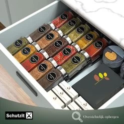Schutzit - Kruidenrek Lade - Metaal - Zwart - 3 Lagen - Kruiden Organizer Liggend Ladeinzet 10 Schutzit - Kruidenrek Lade - Metaal - Zwart - 3 Lagen - Kruiden Organizer Liggend Ladeinzet -Huishoud Verkoop 1200x1200 1615