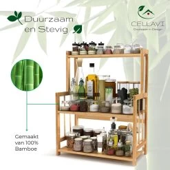 Cellavi Duurzaam Kruidenrek Staand Van Bamboe - Keukenrek Verstelbaar - Keuken Accessoires - Stevige Constructie - Multifunctioneel En Waterafstotend -Huishoud Verkoop 1200x1200 1622