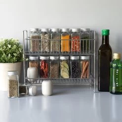 Navaris Stalen Kruidenrekje 2 Laags - Kruidenrek Staand - Rek Voor Kruidenpotjes En Glaasjes - Multifunctionele Organizer Voor Keuken En Badkamer -Huishoud Verkoop 1200x1200 1628