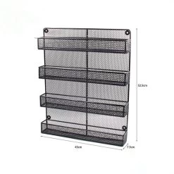 QUVIO Groot Kruidenrek Staal - Ophangbaar - Voor 32 Kruidenpotjes - 4 Laags - Zwart -Huishoud Verkoop 1200x1200 1641