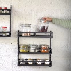 Soome Viljo - Kruidenrek Ophangbaar - Keukenrek - Wandrek - Keuken Organizer - 5 Laags - Verstelbaar - Staal - Zwart - H85xB42.5cm -Huishoud Verkoop 1200x1200 1644