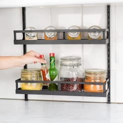 Soome Viljo - Kruidenrek Ophangbaar - Keukenrek - Wandrek - Keuken Organizer - 5 Laags - Verstelbaar - Staal - Zwart - H85xB42.5cm -Huishoud Verkoop 1200x1200 1645