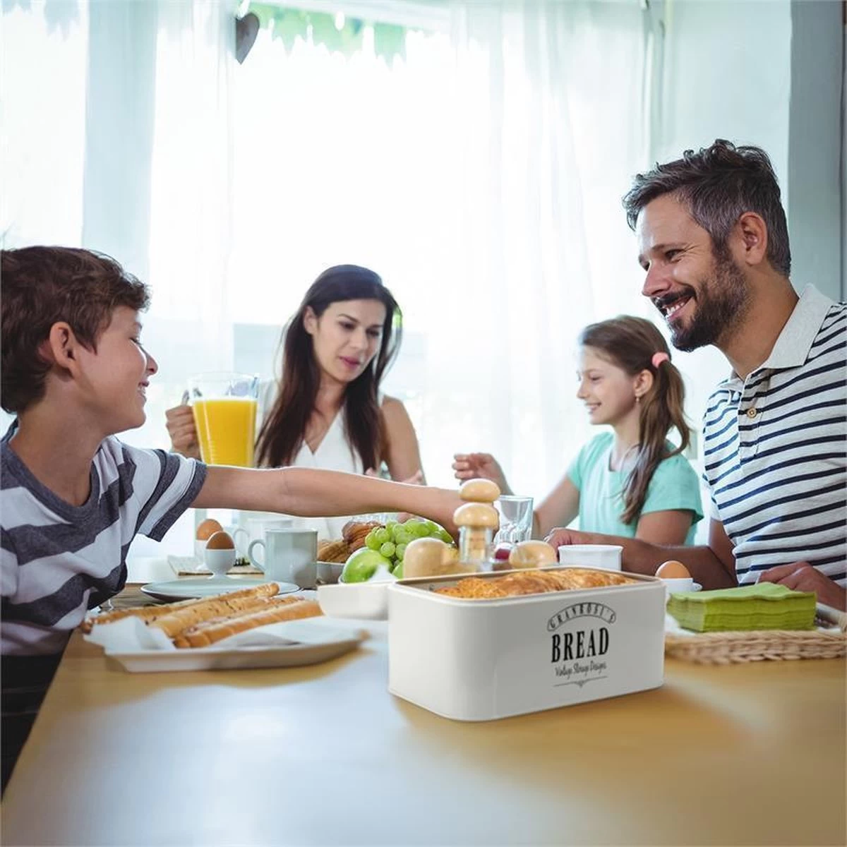 Delaware Broodtrommel Metaal 30 X 16 X 20,5 Cm Klapdeksel Ventilatiegaten 2 Delaware Broodtrommel Metaal 30 X 16 X 20,5 Cm Klapdeksel Ventilatiegaten - Afbeelding 2