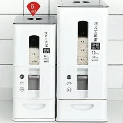 Merkloos TDR-Japans Rijst/Granen Container/Dispenser/ Opbergdoos - 6KG Inhoud - Wit -Huishoud Verkoop 1200x1200 1728