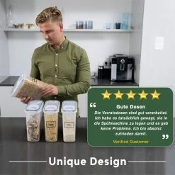 TNM Luxe Luchtdichte Voorraadbussen Set Zwart (4x2,5L), Voorraadpotten, Voedselcontainer Met Deksel, Vershouddoos -Huishoud Verkoop 1200x1200 1739