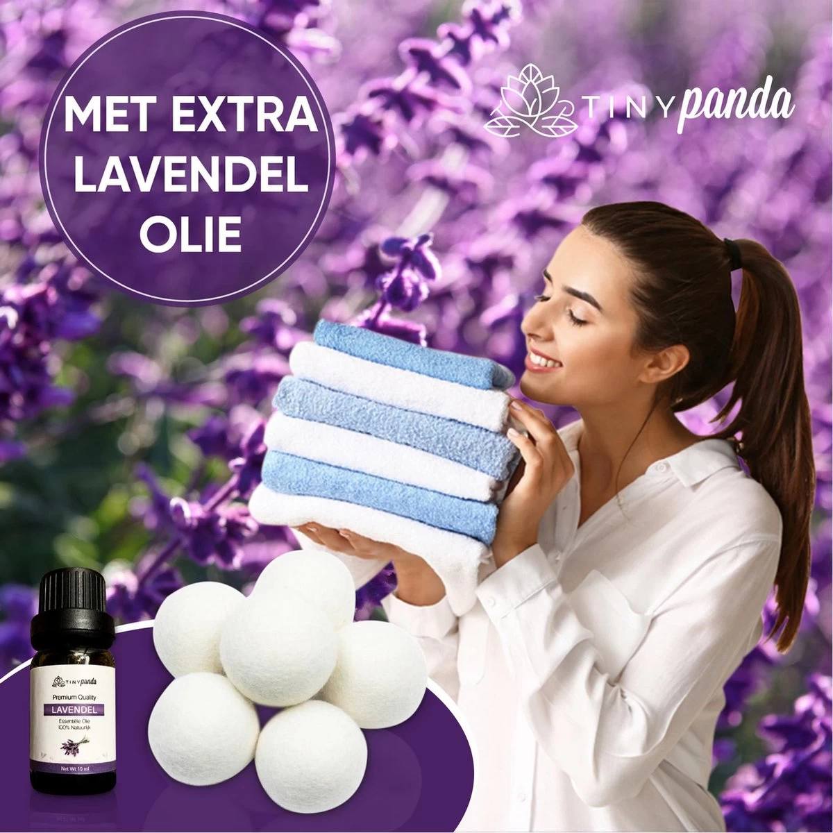 Merkloos Droger Ballen XL 6 Stuks Inclusief Lavendelolie – Zero Waste Dryer Balls - Duurzaam – Wasverzachter – Herbruikbare Drogerballen – Droogt De Was Sneller – Tiny Panda 8 Merkloos Droger Ballen XL 6 Stuks Inclusief Lavendelolie – Zero Waste Dryer Balls - Duurzaam – Wasverzachter – Herbruikbare Drogerballen – Droogt De Was Sneller – Tiny Panda - Afbeelding 8