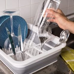 Amazy Afdruiprek Opvouwbaar & Bpa-vrij - Afdruiprek Voor Het Drogen Van Bestek, Borden, Glazen & Flessen - Afdruipmat In Grijs-wit Van Kunststof & Silicone Voor Gootsteen, Spoelbakken, Keuken -Huishoud Verkoop 1200x1200 655