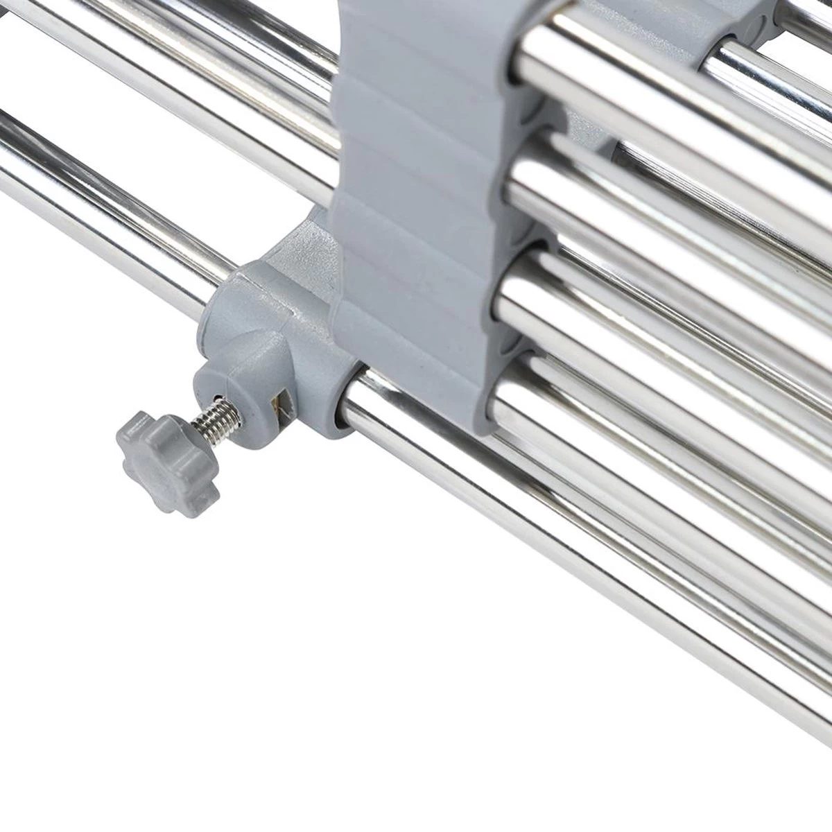 IBright Verstelbare Keukenrek - Gootsteen Mand - Afdruiprek – Vergiet – Verstelbaar In Lengte - Uitschuifbaar - RVS Grijs 11 IBright Verstelbare Keukenrek - Gootsteen Mand - Afdruiprek – Vergiet – Verstelbaar In Lengte - Uitschuifbaar - RVS Grijs - Afbeelding 11