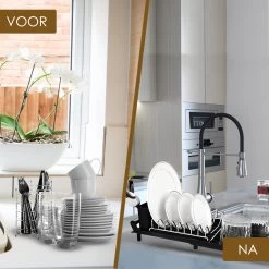 MIRI Afdruiprek – Afwasrek – Uitschuifbaar – Met Lekbak In Gootsteen – Afwas – Roestvrij Staal – Zwart 15 MIRI Afdruiprek – Afwasrek – Uitschuifbaar – Met Lekbak In Gootsteen – Afwas – Roestvrij Staal – Zwart -Huishoud Verkoop 1200x1200 913