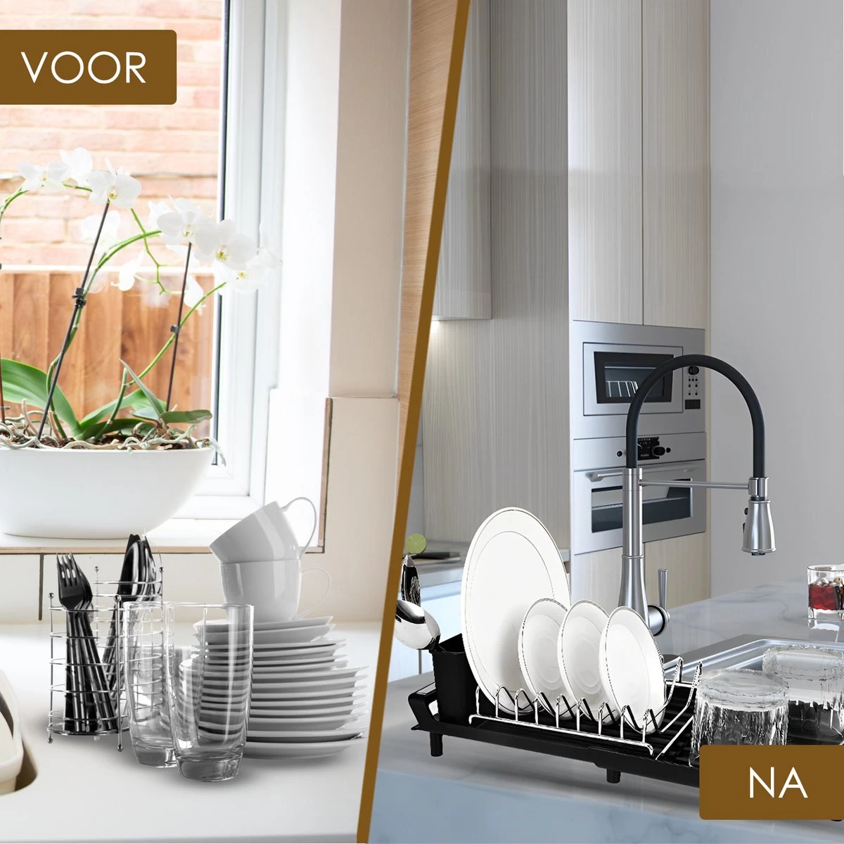 MIRI Afdruiprek – Afwasrek – Uitschuifbaar – Met Lekbak In Gootsteen – Afwas – Roestvrij Staal – Zwart 8 MIRI Afdruiprek – Afwasrek – Uitschuifbaar – Met Lekbak In Gootsteen – Afwas – Roestvrij Staal – Zwart - Afbeelding 8