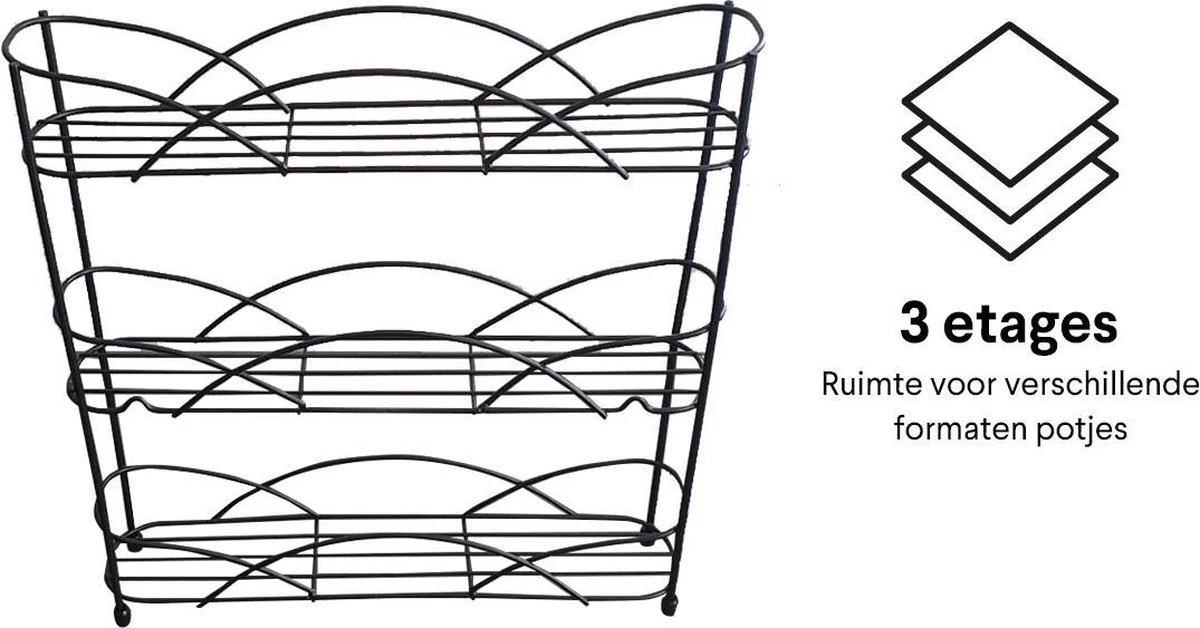Zindoo - Kruidenrek - Standaard - 3-laags - Ophangbaar - 18 Kruiden Potjes - Anti-slip Pootjes - Spice Rack - Specerijenrek - Keukenorganizer - Keukenaccessoires 4 Zindoo - Kruidenrek - Standaard - 3-laags - Ophangbaar - 18 Kruiden Potjes - Anti-slip Pootjes - Spice Rack - Specerijenrek - Keukenorganizer - Keukenaccessoires - Afbeelding 4