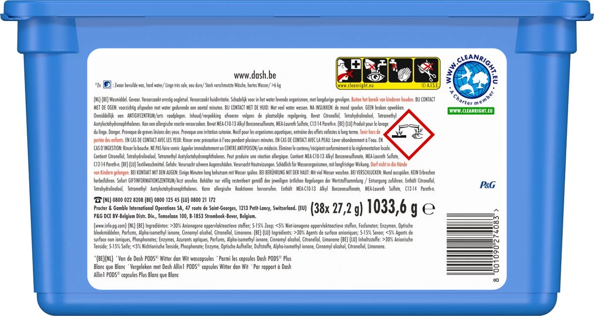 Dash Platinum Wasmiddel Pods - Wascapsules - Extra Reinigingskracht - Voordeelverpakking 3 X 38 Wasbeurten 2 Dash Platinum Wasmiddel Pods - Wascapsules - Extra Reinigingskracht - Voordeelverpakking 3 X 38 Wasbeurten - Afbeelding 2