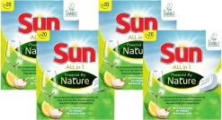 SUNĀ® Sun All-In-1 Powered By Nature Eco Vaatwastabletten - 4 X 20 Tabletten - Voordeelverpakking