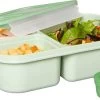 Lock&Lock Lunchbox - Bento Box - Salade Lunchbox - Met 3 Compartimenten - Met Dressing/Saus Bakje - Volwassenen En Kinderen - To Go - Lekvrij - BPA Vrij - 980 Ml - Groen