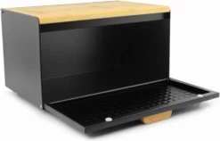 Luxe Broodtrommel Zwart Met Bamboe - Brood Bewaardoos - 36x21x21CM - Rechthoekig -Huishoud Verkoop 1200x770