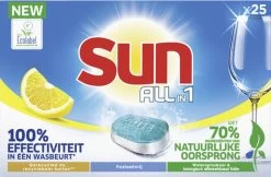 SUN® Sun All-In-1 Citroen Vaatwastabletten - 7 X 24 Tabletten - Voordeelverpakking