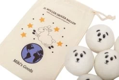 Miki's Goods® XL Wollen Drogerballen 6 Stuks - Panda Wasballen - Duurzaam - Wasbol - 100% Nieuw-Zeelandse Schapenwol - Wasbollen - Herbruikbaar- Droogballen - Snellere Droogtijd - Zuigt Dierenharen Op -Huishoud Verkoop 1200x800