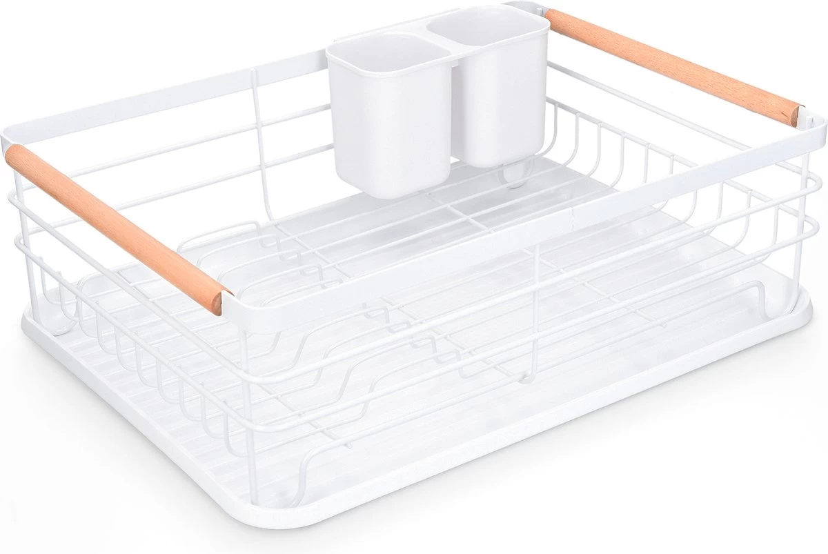 Navaris Afdruiprek Met Uitneembare Bestekhouder - Afwasrek Met Losse Lekbak - Vaatwasrek Met Plateau - Voor Bestek, Borden, Schalen En Pannen 1 Navaris Afdruiprek Met Uitneembare Bestekhouder - Afwasrek Met Losse Lekbak - Vaatwasrek Met Plateau - Voor Bestek, Borden, Schalen En Pannen
