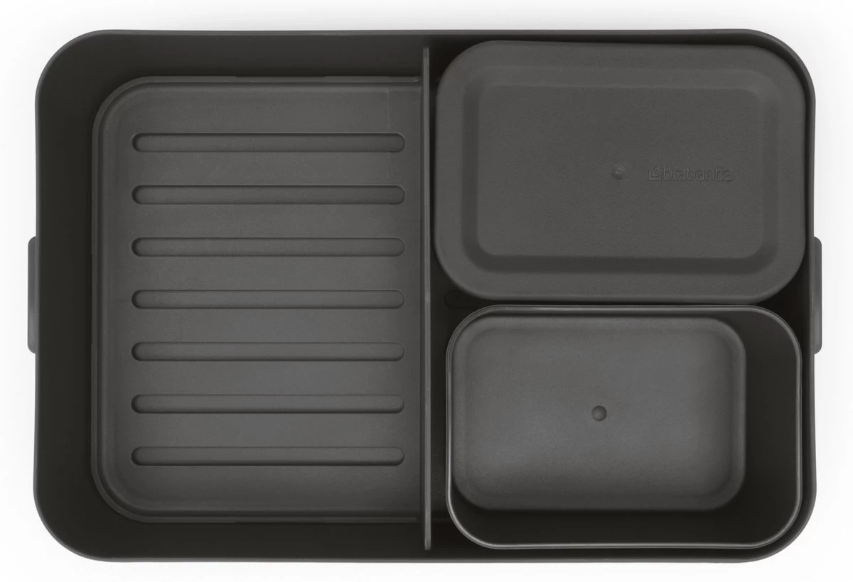 Brabantia Make & Take Bento Lunchbox Incl Bentobox - Large - Kunststof - Dark Grey 17 Brabantia Make & Take Bento Lunchbox Incl Bentobox - Large - Kunststof - Dark Grey - Afbeelding 17