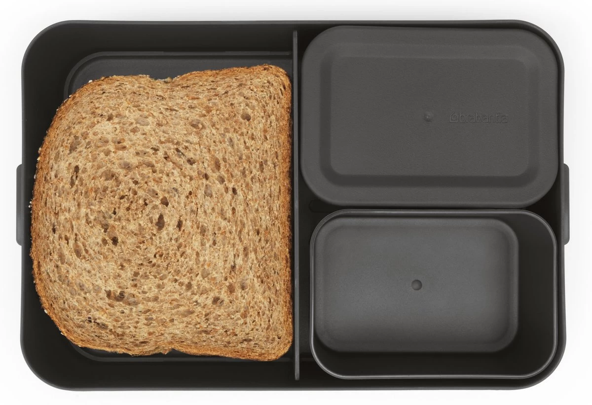 Brabantia Make & Take Bento Lunchbox Incl Bentobox - Large - Kunststof - Dark Grey 19 Brabantia Make & Take Bento Lunchbox Incl Bentobox - Large - Kunststof - Dark Grey - Afbeelding 19