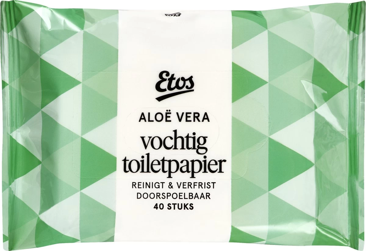 Etos Vochtig Toiletpapier – Aloë Vera – 480 Stuks (12 X 40) - Megabox 2 Etos Vochtig Toiletpapier – Aloë Vera – 480 Stuks (12 X 40) - Megabox - Afbeelding 2