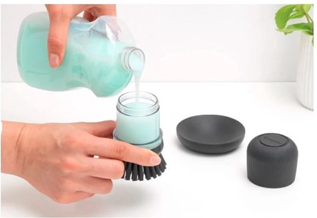 Brabantia Sink Side Afwasborstel - Met Zeepdispenser- Dark Grey 14 Brabantia Sink Side Afwasborstel - Met Zeepdispenser- Dark Grey - Afbeelding 14