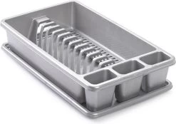 Afwas Afdruiprek Zilvergrijs Kunststof 45 X 26 X 9 Cm - Afwassen/drogen Met Lekbak