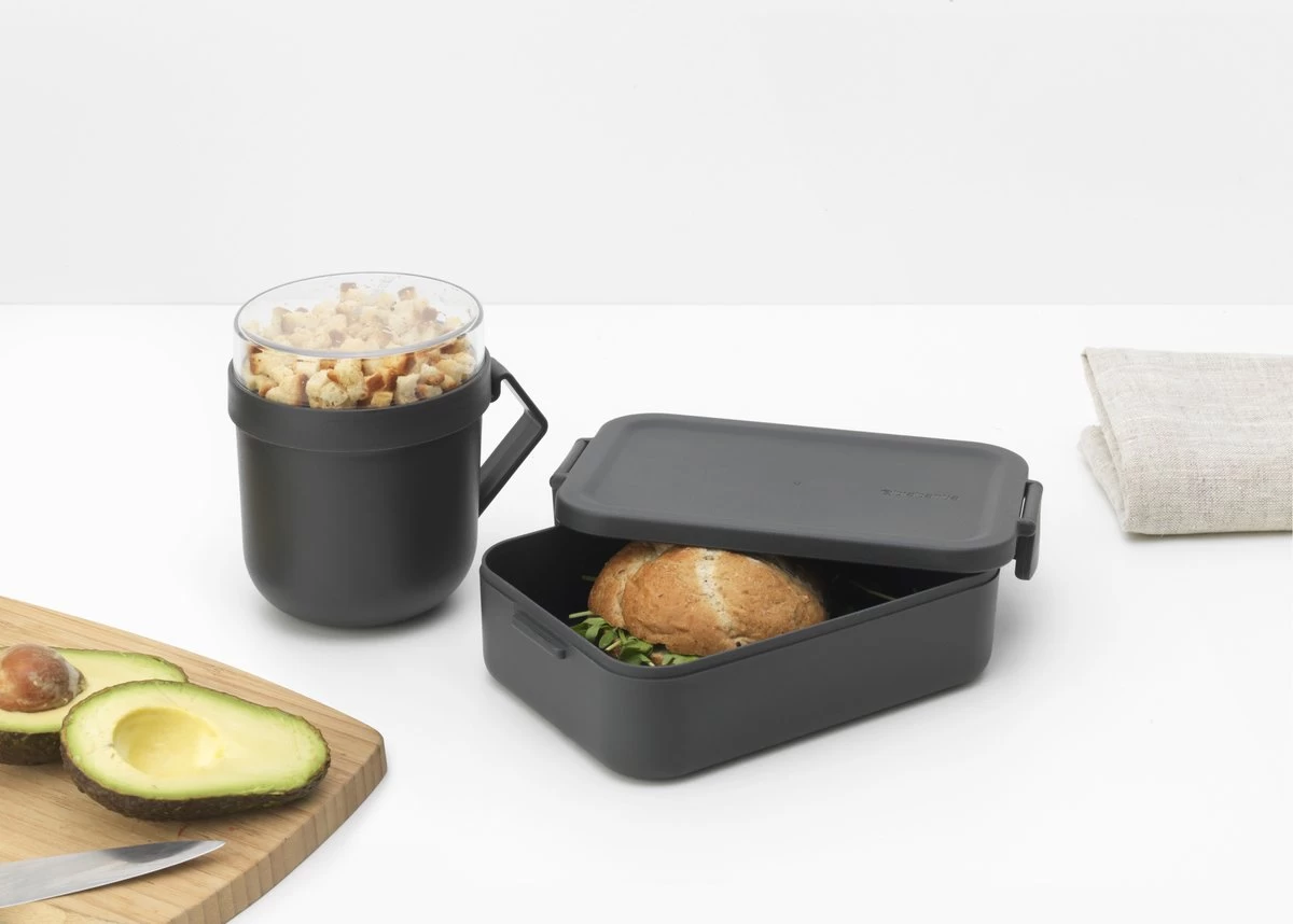 Brabantia Make & Take Lunchset - 2-delig - Kunststof - Dark Grey 2 Brabantia Make & Take Lunchset - 2-delig - Kunststof - Dark Grey - Afbeelding 2