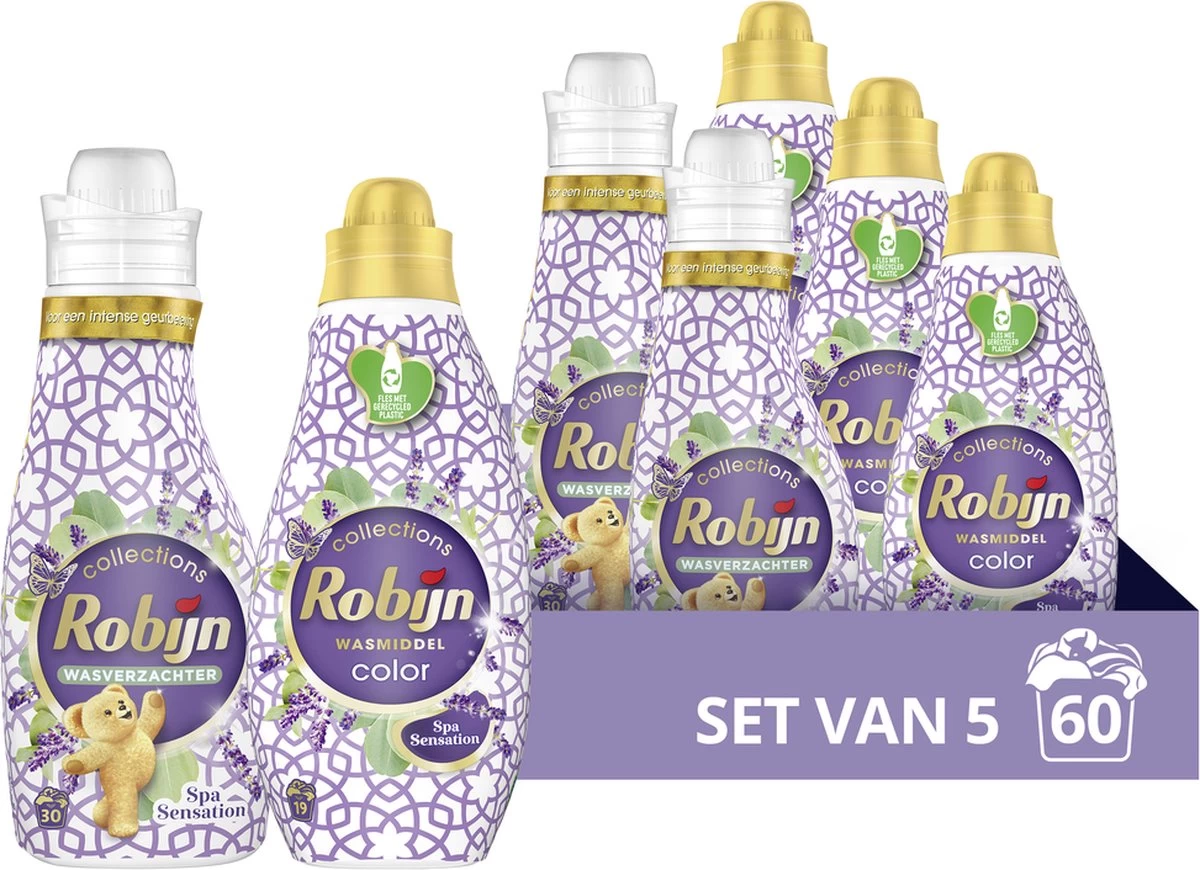 Robijn Perfect Match Spa Sensation Wasmiddel En Wasverzachter Pakket - 5 Stuks - Voordeelverpaking 1 Robijn Perfect Match Spa Sensation Wasmiddel En Wasverzachter Pakket - 5 Stuks - Voordeelverpaking