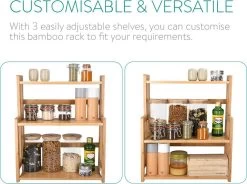 Navaris Keukenrek Met 3 Planken - Verstelbaar Kruidenrek Van Bamboe - Staand - Stevige Constructie - Natuurlijk Bamboehout - Waterafstotend 13 Navaris Keukenrek Met 3 Planken - Verstelbaar Kruidenrek Van Bamboe - Staand - Stevige Constructie - Natuurlijk Bamboehout - Waterafstotend -Huishoud Verkoop 1200x896 4