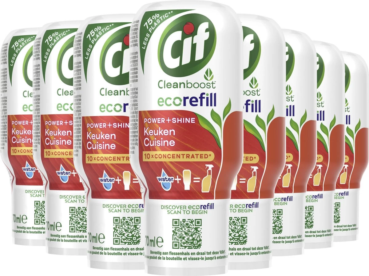 Cif CleanBoost Power & Shine Keuken Ecorefill Capsules - 10 X 70 Ml - Voordeelverpakking 2 Cif CleanBoost Power & Shine Keuken Ecorefill Capsules - 10 X 70 Ml - Voordeelverpakking - Afbeelding 2