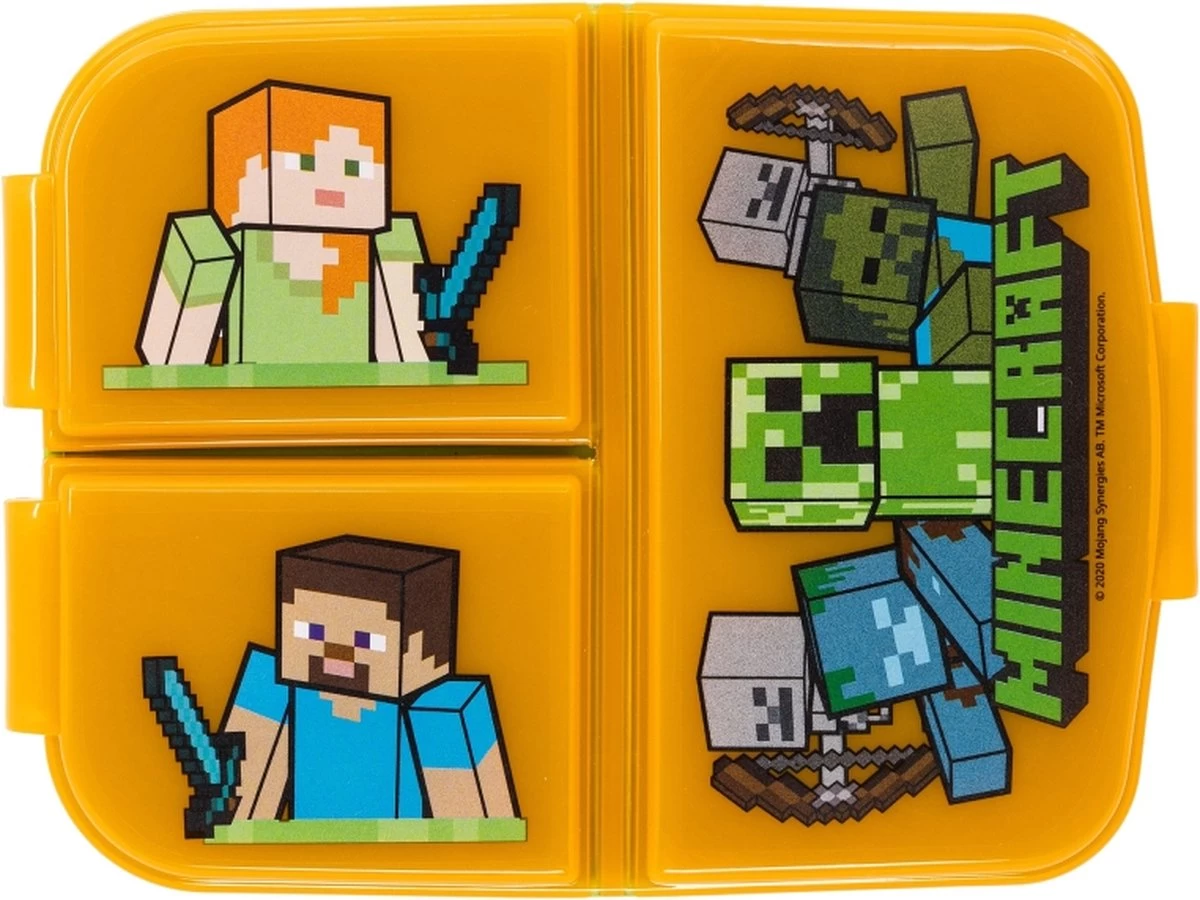 Mickey Mouse Minecraft Broodtrommel 3 Vakjes - 18x13 Cm - Brooddoos - Lunchbox 2 Mickey Mouse Minecraft Broodtrommel 3 Vakjes - 18x13 Cm - Brooddoos - Lunchbox - Afbeelding 2