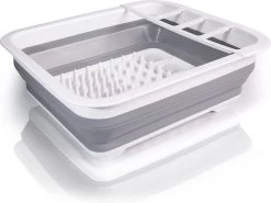Amazy Afdruiprek Opvouwbaar & Bpa-vrij - Afdruiprek Voor Het Drogen Van Bestek, Borden, Glazen & Flessen - Afdruipmat In Grijs-wit Van Kunststof & Silicone Voor Gootsteen, Spoelbakken, Keuken -Huishoud Verkoop 1200x900 7