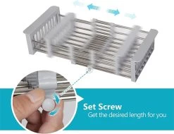 IBright Verstelbare Keukenrek - Gootsteen Mand - Afdruiprek – Vergiet – Verstelbaar In Lengte - Uitschuifbaar - RVS Grijs 17 IBright Verstelbare Keukenrek - Gootsteen Mand - Afdruiprek – Vergiet – Verstelbaar In Lengte - Uitschuifbaar - RVS Grijs -Huishoud Verkoop 1200x925