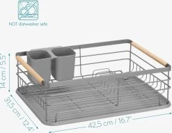 Navaris Afdruiprek Met Uitneembare Bestekhouder - Afwasrek Met Losse Lekbak - Vaatwasrek Met Plateau - Voor Bestek, Borden, Schalen En Pannen -Huishoud Verkoop 1200x930