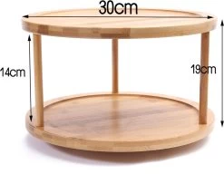 Merkloos Decopatent® Kruidenrek / Fruitschaal Bamboe - Rond - Kruiden Carrousel - Draaibaar - Staand Bamboe Specerijenrek Draaiplateau - Fruitrek -Huishoud Verkoop 1200x931 3