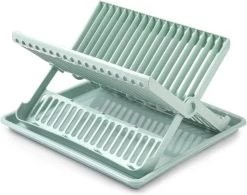 Mintgroen Afdruiprek 2-laags Met Lekbak 37 X 33 Cm - Keukenbenodigdheden - Afwassen/drogen - Afdruiprekken Met Lekbak