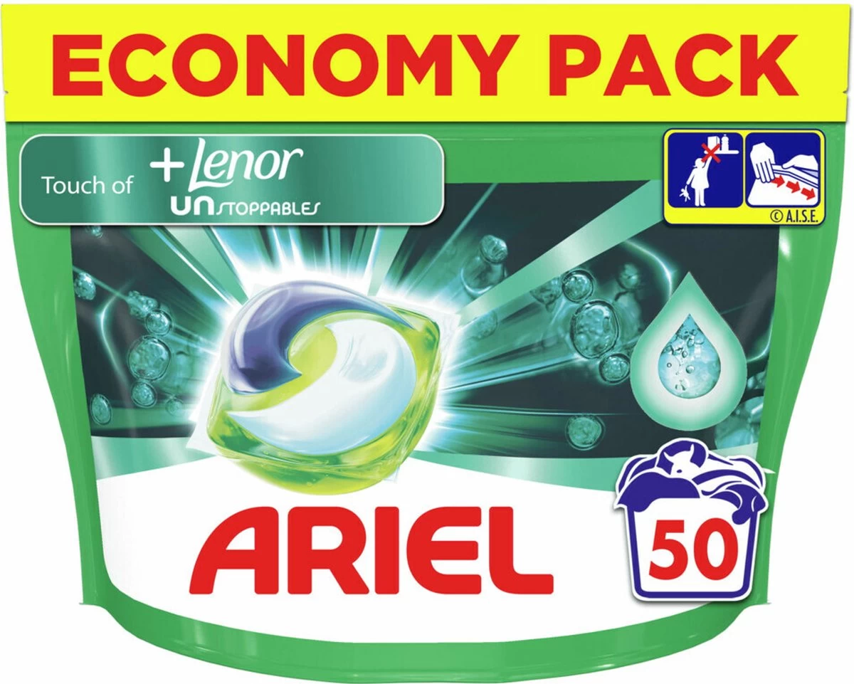 Ariel All In 1 Wasmiddel Pods + Touch Of Lenor Unstoppables - 2x50 Wasbeurten - Voordeelverpakking 7 Ariel All In 1 Wasmiddel Pods + Touch Of Lenor Unstoppables - 2x50 Wasbeurten - Voordeelverpakking - Afbeelding 7