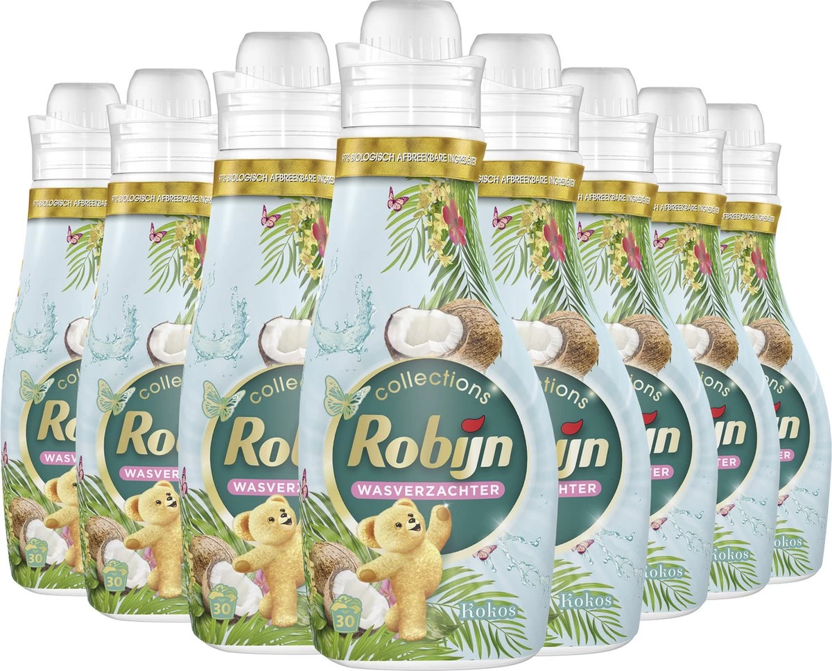Robijn Collections Kokos Wasverzachter - 8 X 30 Wasbeurten - Voordeelverpakking 2 Robijn Collections Kokos Wasverzachter - 8 X 30 Wasbeurten - Voordeelverpakking - Afbeelding 2