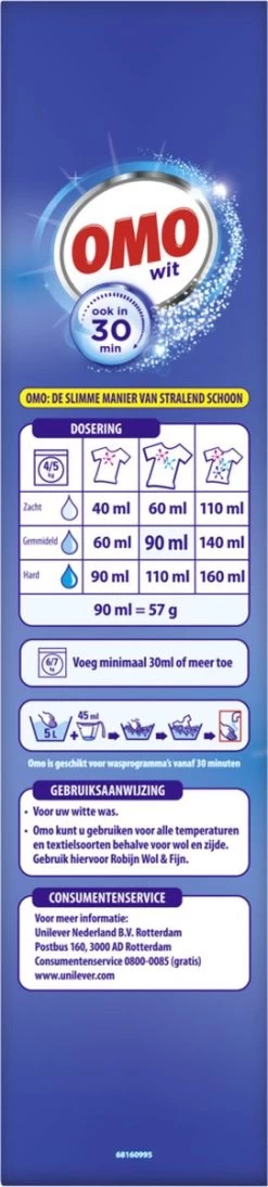 Omo Wit XXL Waspoeder 80 Wasbeurten -Huishoud Verkoop 271x1200